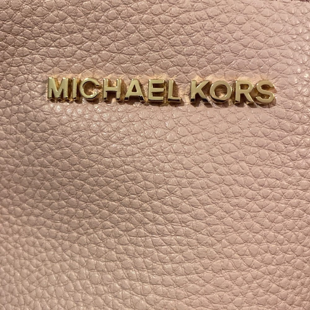 🩷Michael Kors🩷Colorblock💕Pale Pink w/ Dark Mauve💕Large Tote/Like New - Picture 4 of 15
